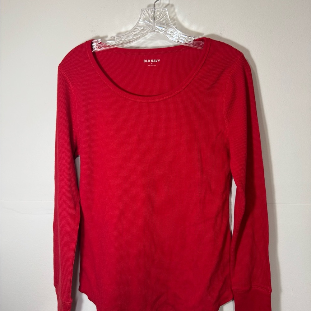 Old Navy Bold Red Long Sleeve Tee